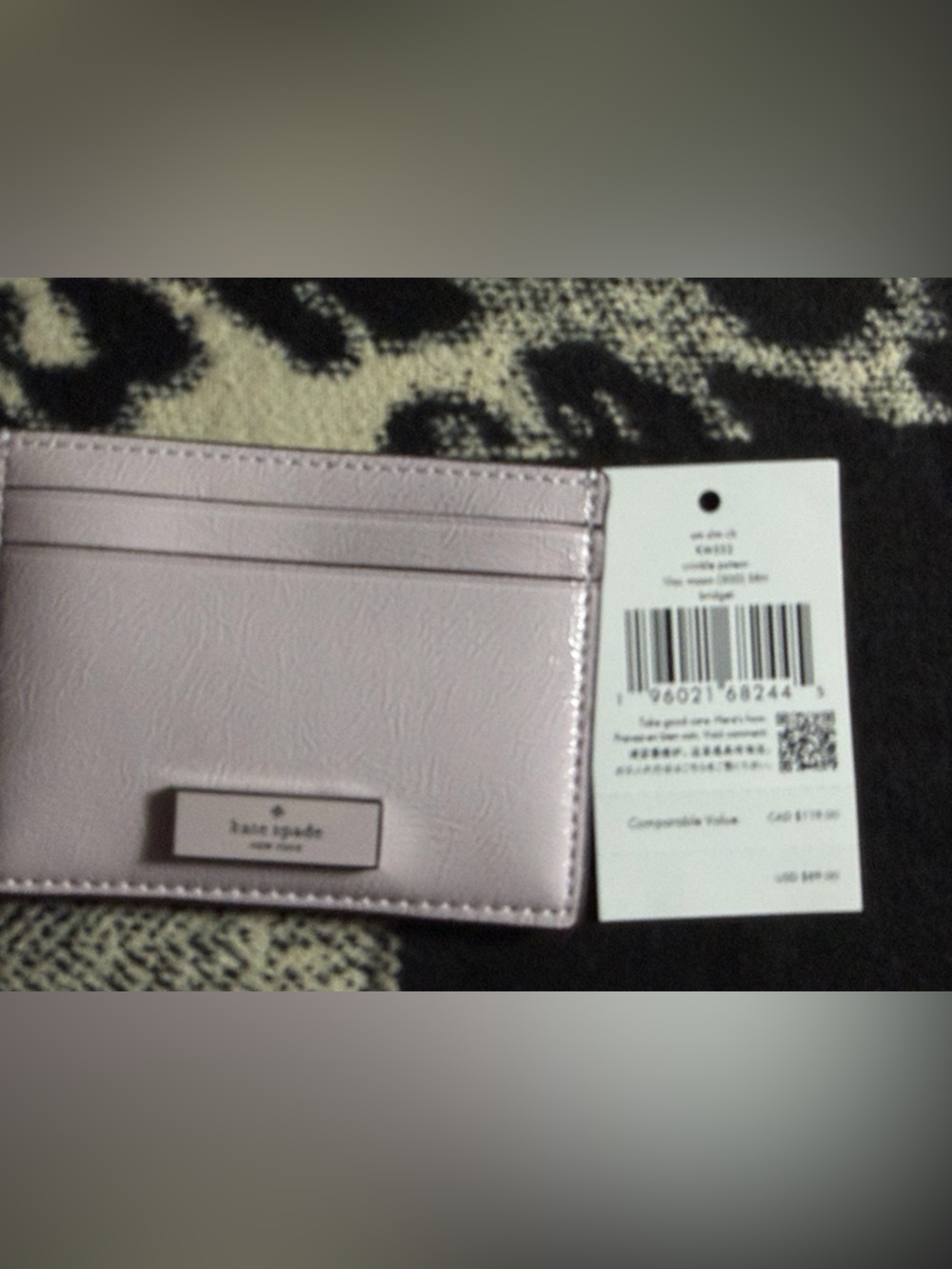 Kate Spade Bridget Crinkle Patent Small Slim Card Holder